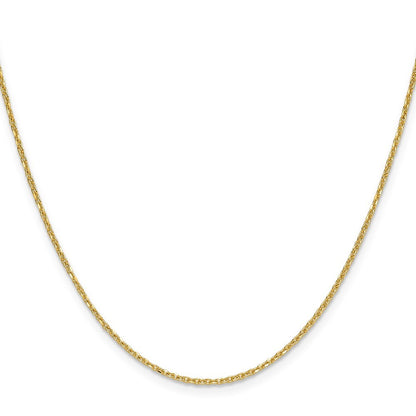 14k Yellow Gold 1.4mm Diamond-Cut Forzantine Cable Chain Necklace