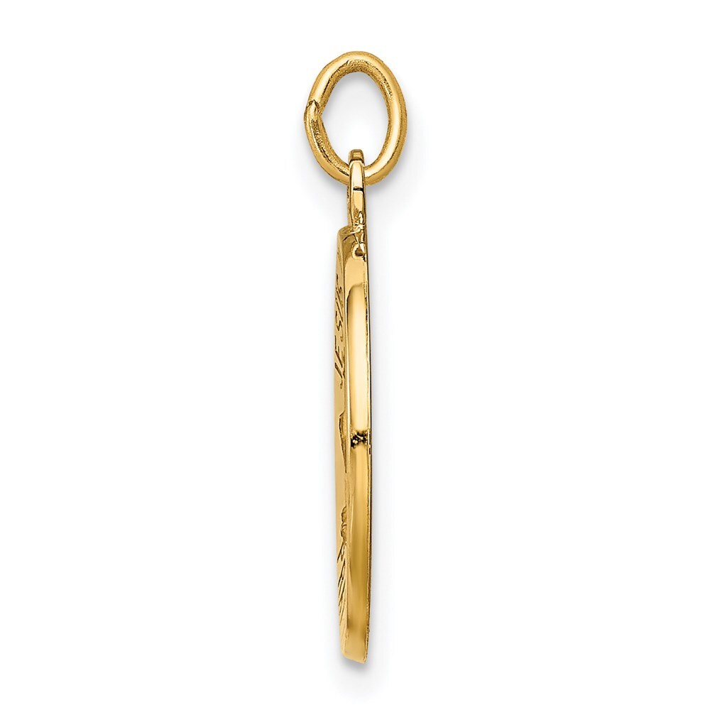 14k Yellow Gold Jesus, Mary, Joseph Medal Charm Pendant for Women