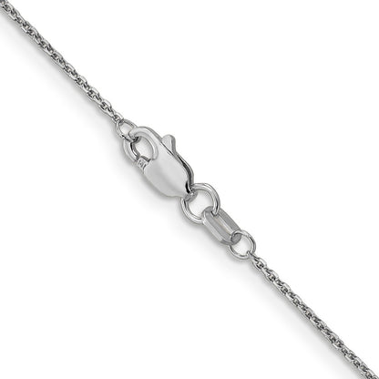 14K White Gold 14 inch .95mm Diamond-cut Cable with Lobster Clasp Chain Necklace