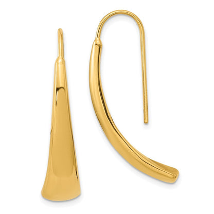 14k Yellow Gold Polished Wire Hollow Earrings