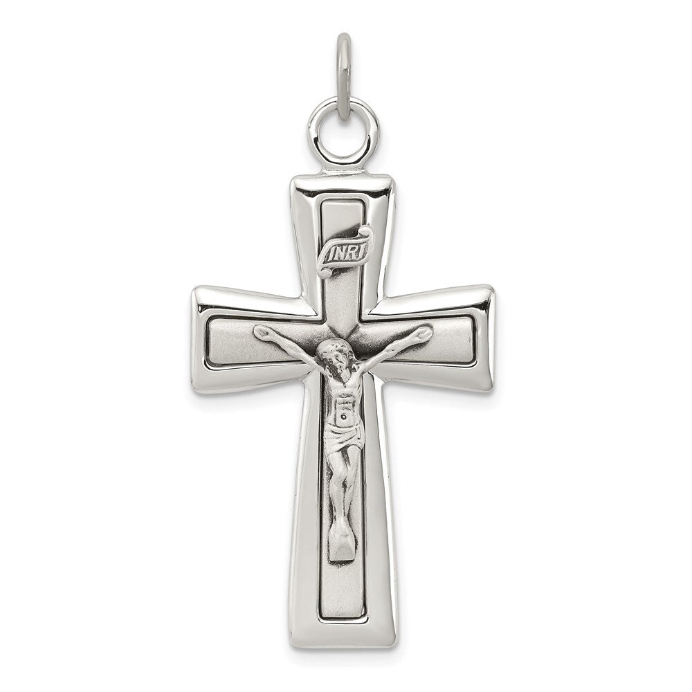 Sterling Silver INRI Crucifix Pendant Holiday Gift for Women