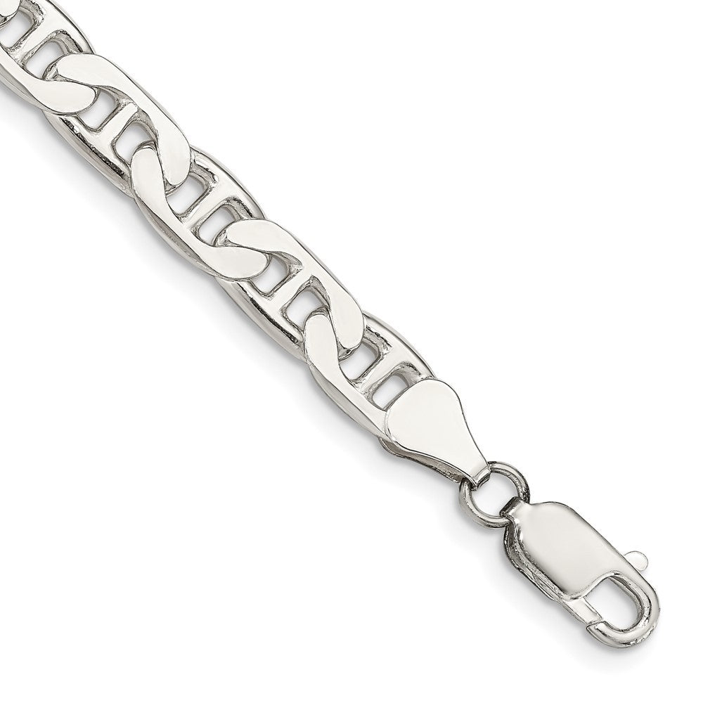 Sterling Silver 6.5mm Flat Anchor Chain Bracelet