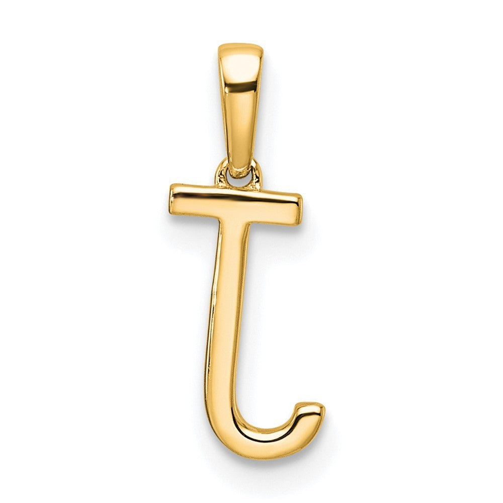 14k Yellow Gold Diamond Letter J Initial Pendant