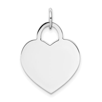 14k White Gold Large Engravable Heart Pendent for Women