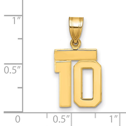 14k Yellow Gold Small Polished Number 10 Charm