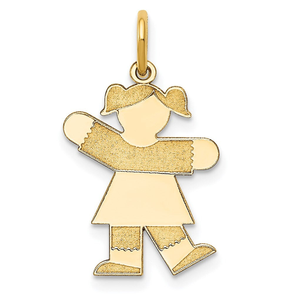 14k Yellow Gold Kid Charm Pendant for Women