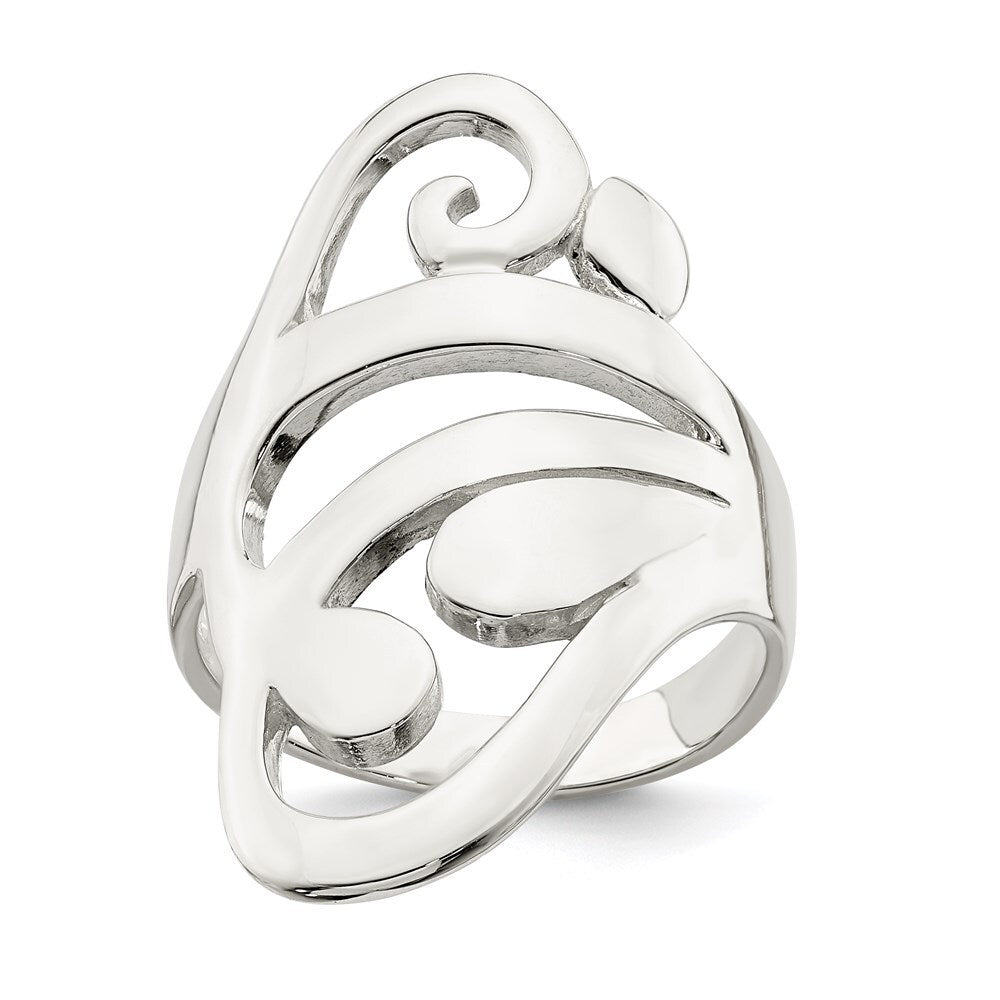 Sterling Silver Scroll Ring Size 7