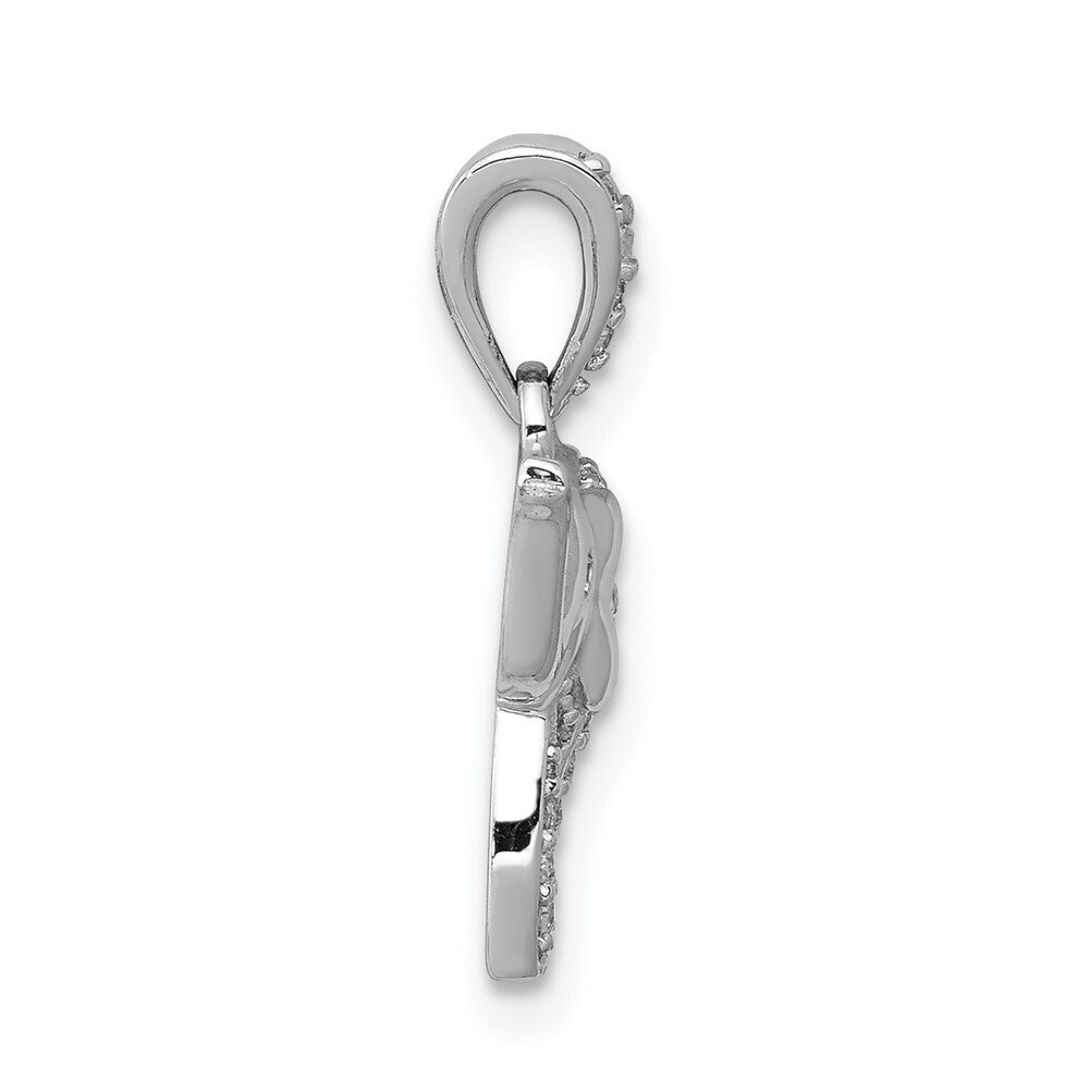 14k White Gold Diamond Elephant Pendant for Women
