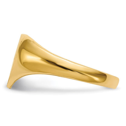 14K Yellow Gold 9.0x9.0mm Open Back Heart Signet Ring