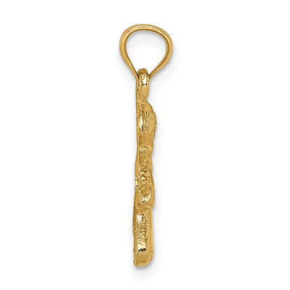 14k Yellow Gold Praying Girl Pendant
