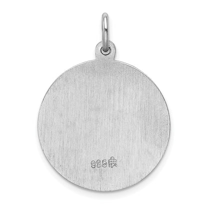 Sterling Silver Rhodium-plated Saint Joseph Medal Pendant