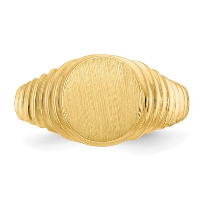 14K Yellow Gold 10.5x9.5mm Open Back Men's Signet Ring