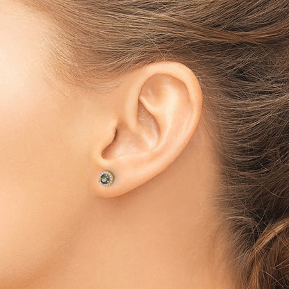 14k Yellow Gold Mystic & Clear CZ Earrings