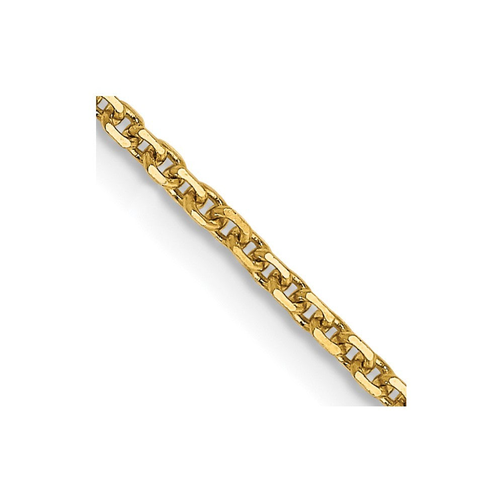 14k Yellow Gold 20 inch 1.45mm Solid Diamond-cut Cable Chain Necklace