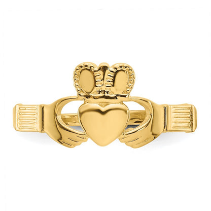 14K Yellow Gold Ladies Claddagh Ring