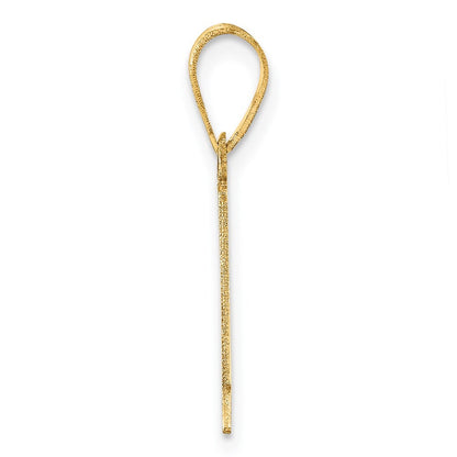 14k Yellow Gold Polished Etched Number 1 Pendant
