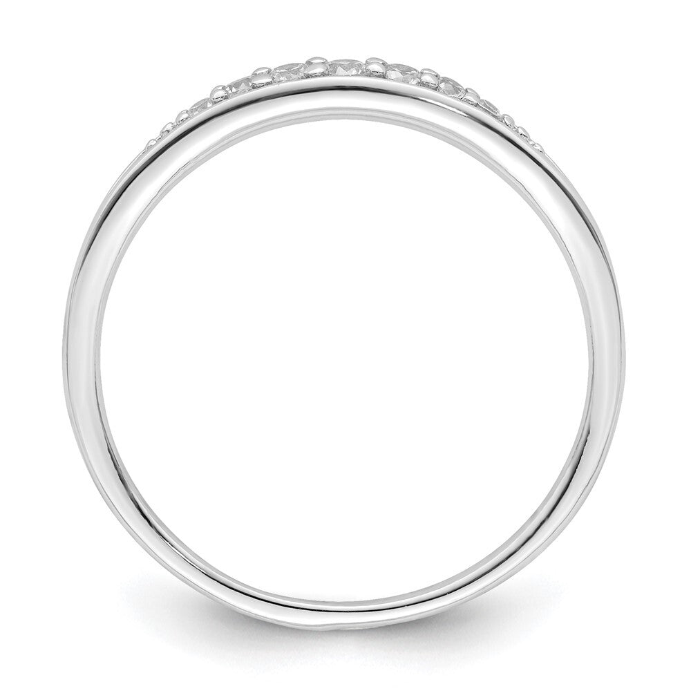 Sterling Silver Rhodium-plated Polished CZ Ring Size 7