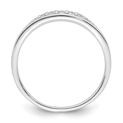 Sterling Silver Rhodium-plated Polished CZ Ring Size 7