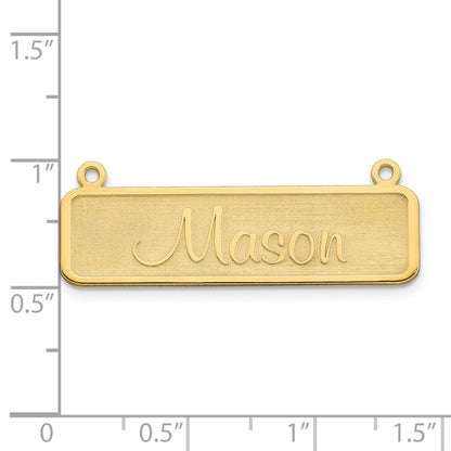 14k Yellow Gold Satin Name Plate Bar