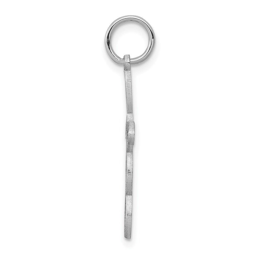 14K White Gold Loop Center Heart Cross Charm