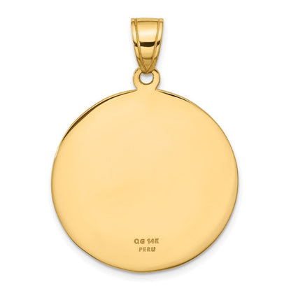 14k Yellow Gold Saint Christopher Medal Pendant