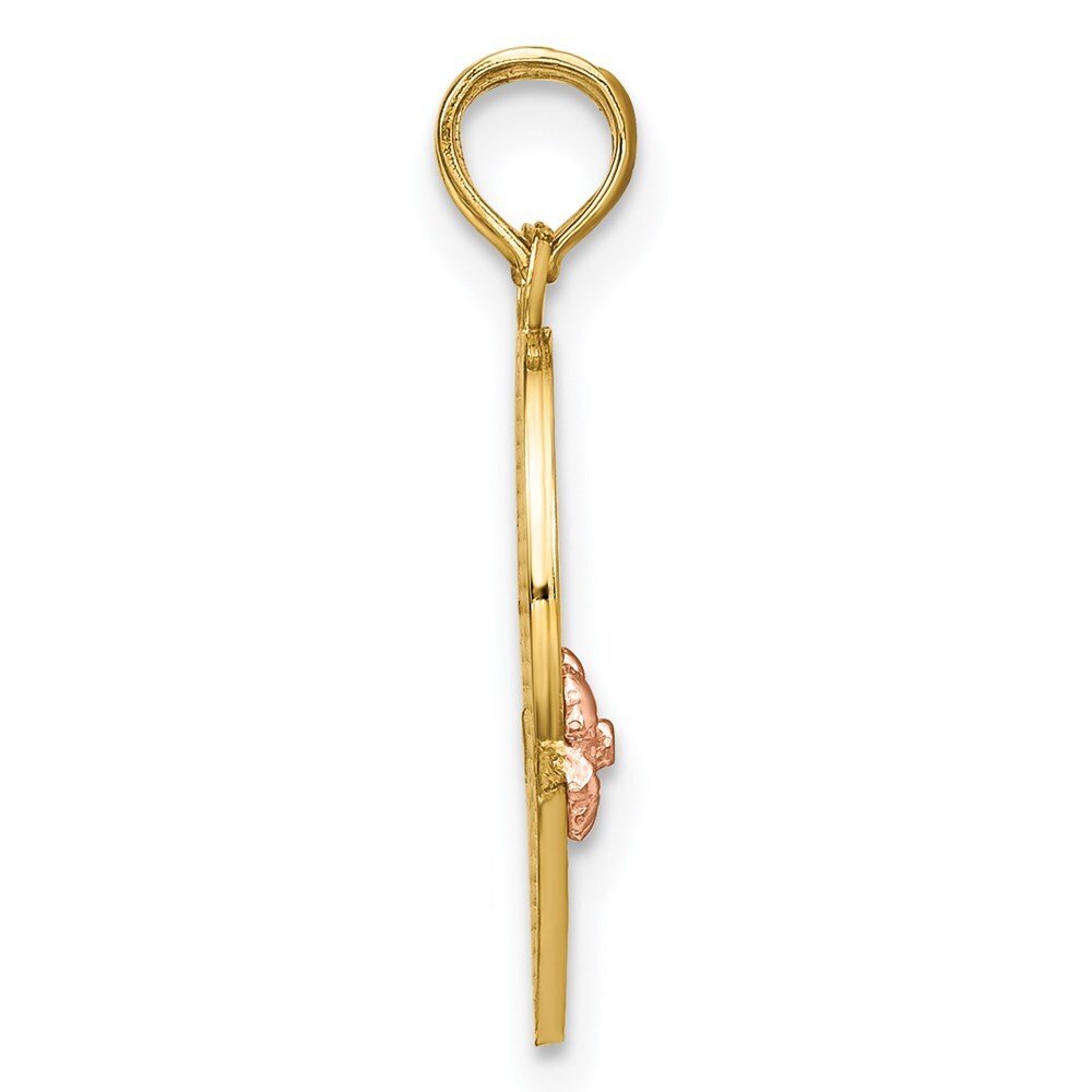 14k Two-tone Gold BIG SIS-LIL SIS Break-apart Heart Charm Pendant