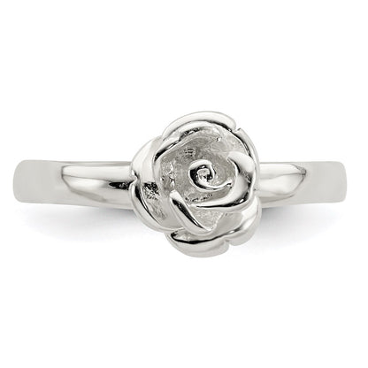 Sterling Silver 8mm Rose Ring Size 8