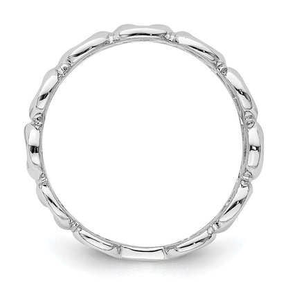 Sterling Silver Rhodium-plated Fancy Swirls Band Size 7
