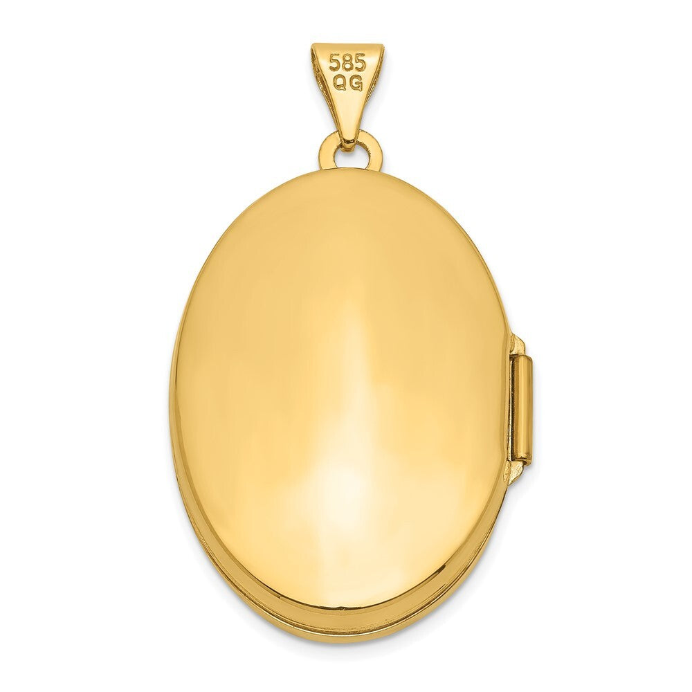 14k Yellow Gold Scroll Oval Locket Pendant for Women