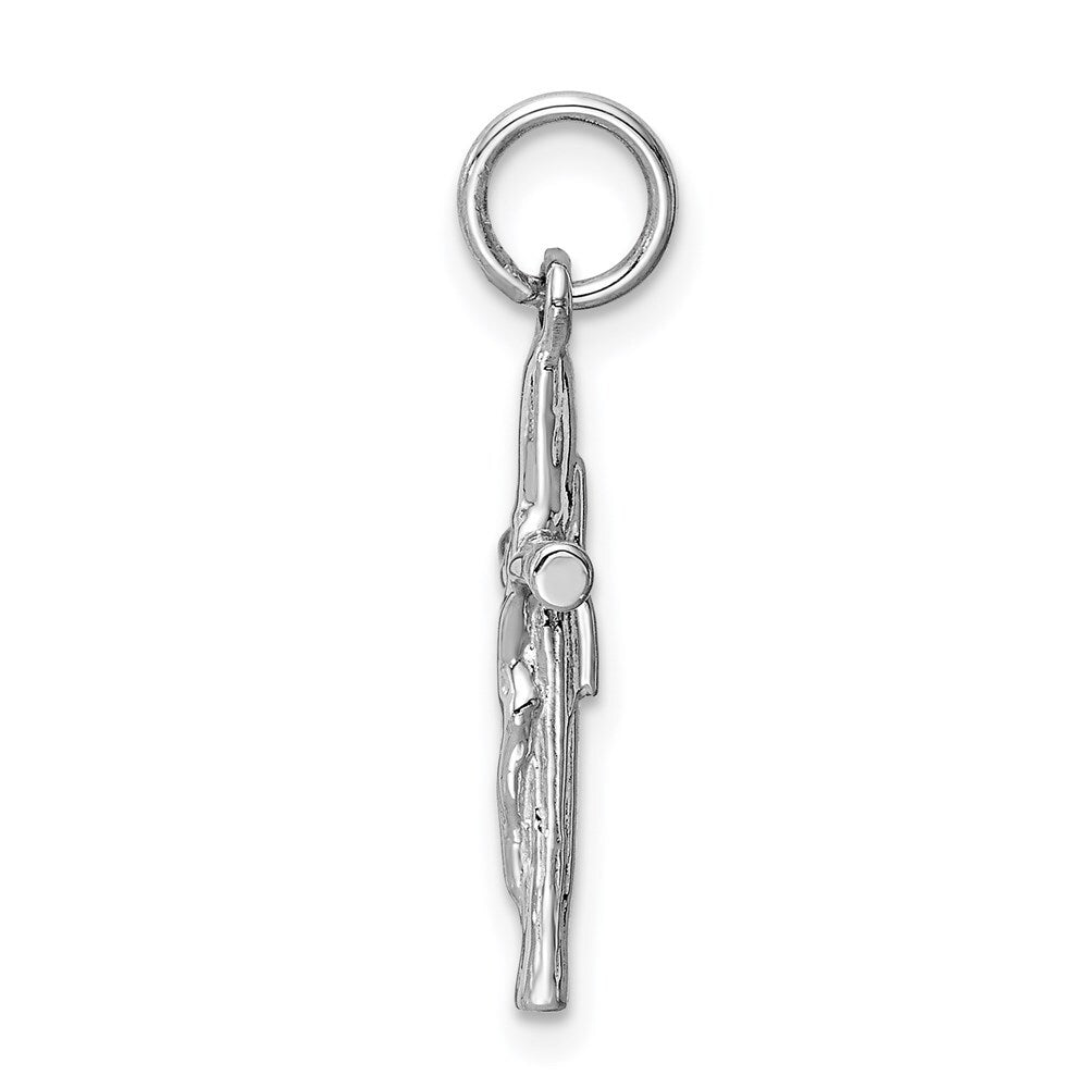 14k White Gold Crucifix Pendant for Women