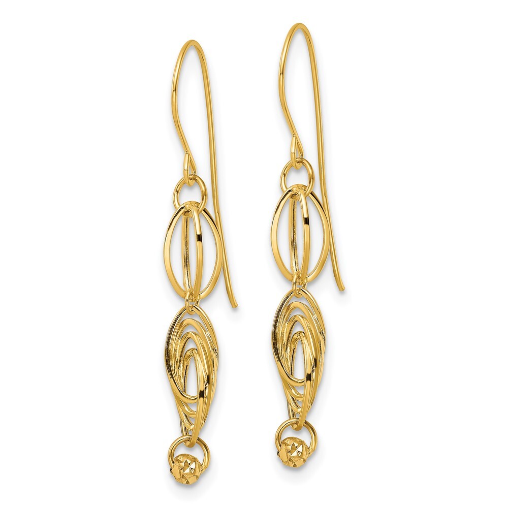 14k Yellow Gold Oval Link Dangle Earrings