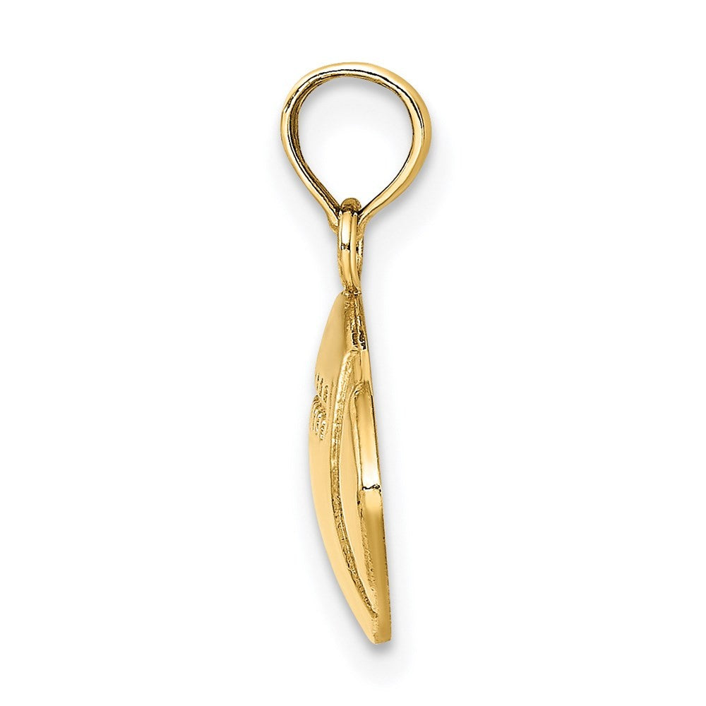 14k Yellow Gold 2-D Engraveable Football Charm
