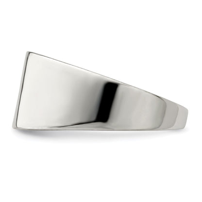 Sterling Silver 9x11mm Solid Back Signet Ring Size 8