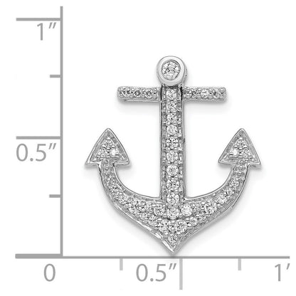 14k White Gold 1/4ct. Diamond Anchor Chain Slide