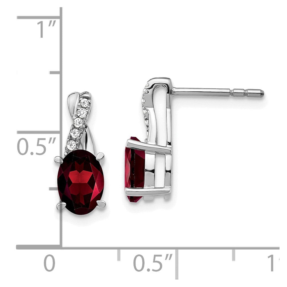 14k White Gold Garnet and Diamond Drop & Dangle Earrings