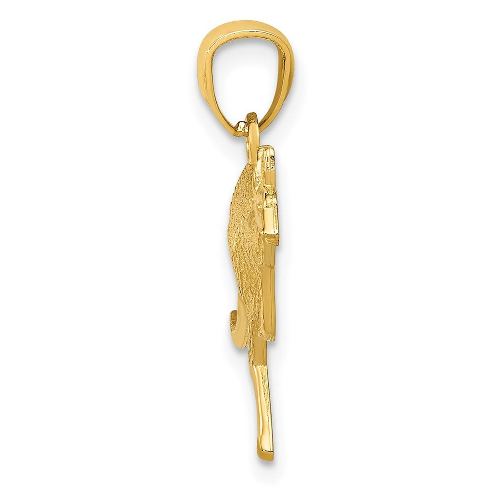 14k Yellow Gold  Textured Kangaroo Pendant