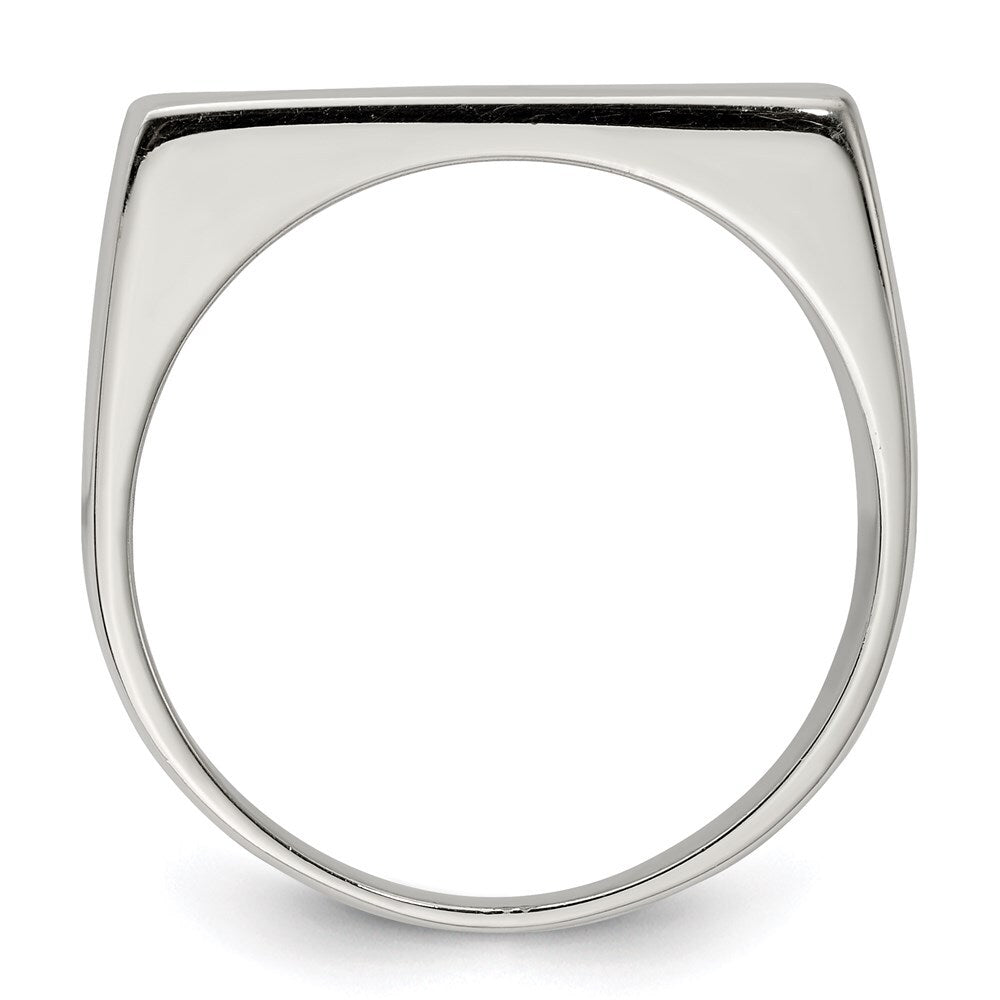 Sterling Silver 9x19mm Closed Back Signet Ring Size 10