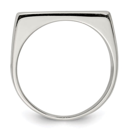 Sterling Silver 9x19mm Closed Back Signet Ring Size 10