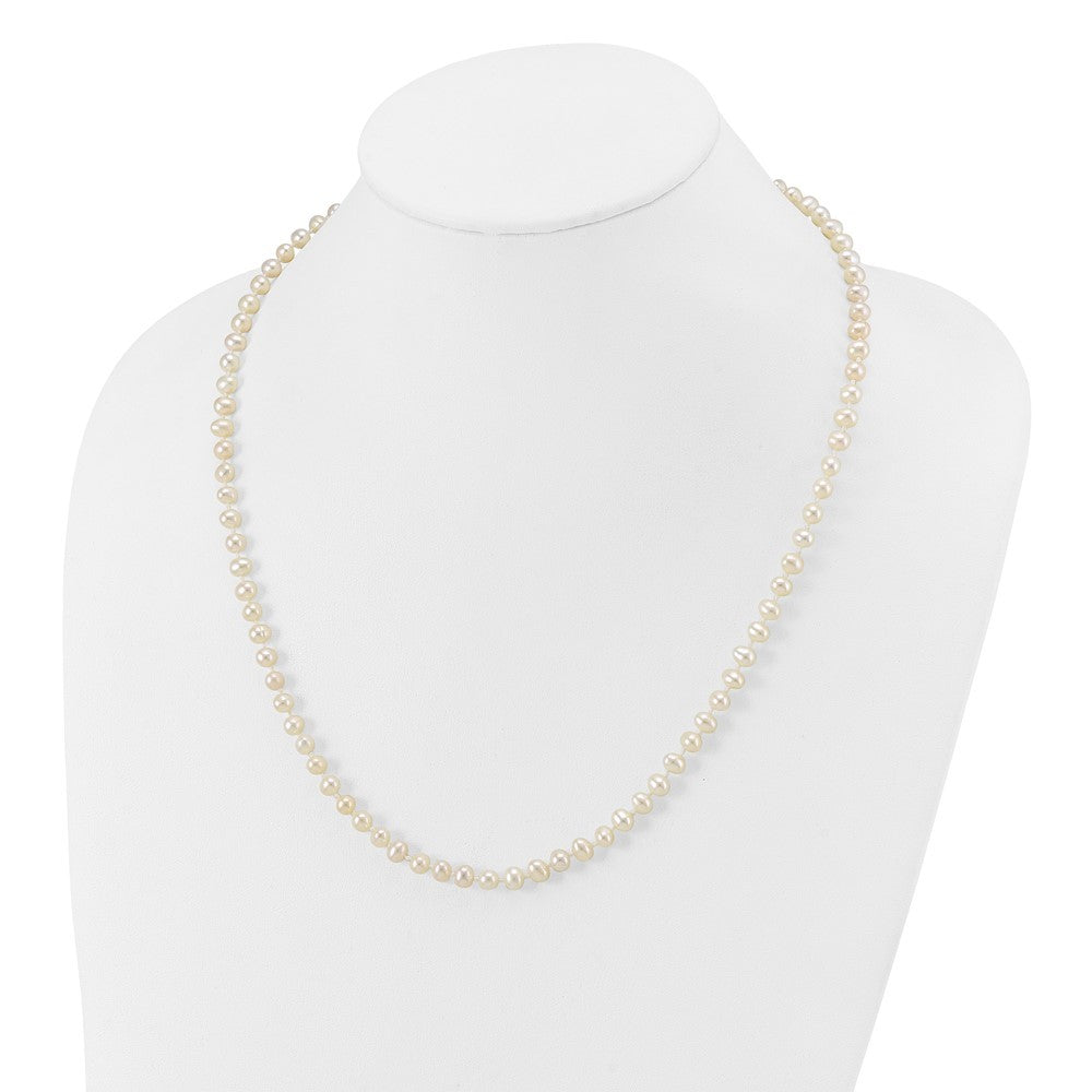 14k Yellow Gold 4-5mm White Freshwater Cultured Pearl 20 inch Necklace