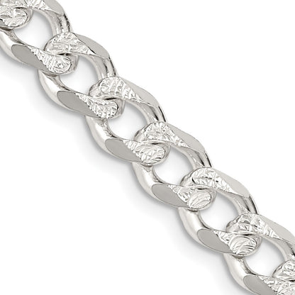 Sterling Silver 7.5mm Pav� Curb Chain