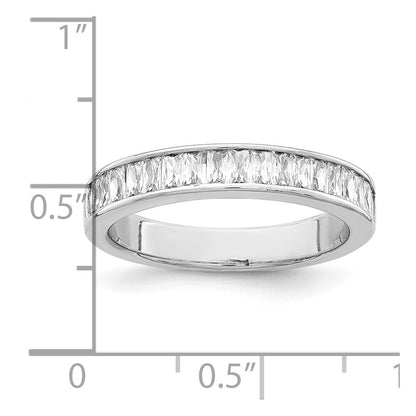 Sterling Silver Rhodium Plated Cubic Zirconia Ring Size 8