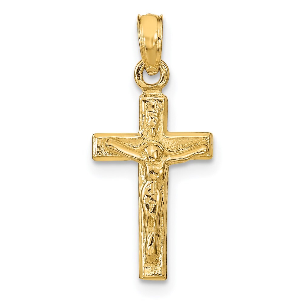 14k Yellow Gold Crucifix Pendant for Women