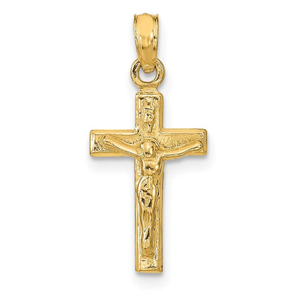 14k Yellow Gold Crucifix Pendant for Women