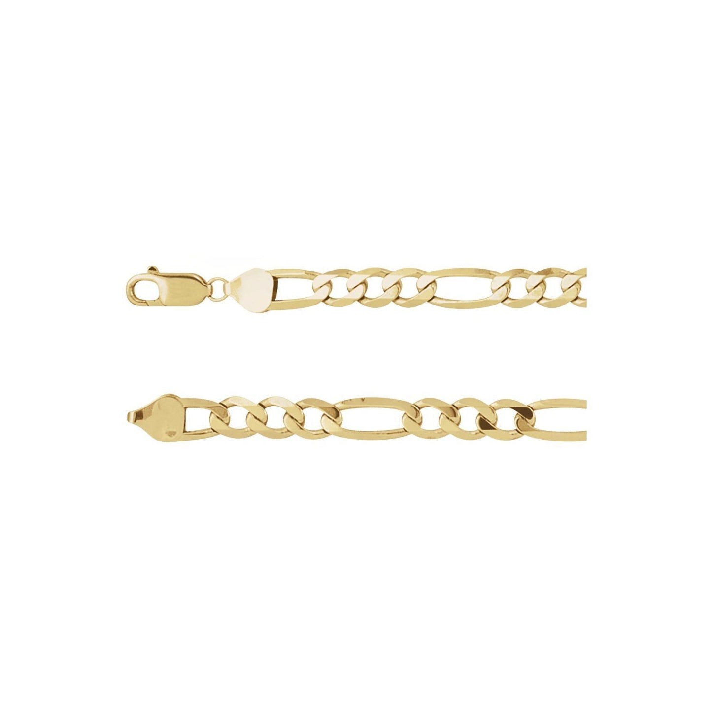 14k Yellow Gold 6.5 mm Figaro Chain Necklace Fine Gift for Women 20"