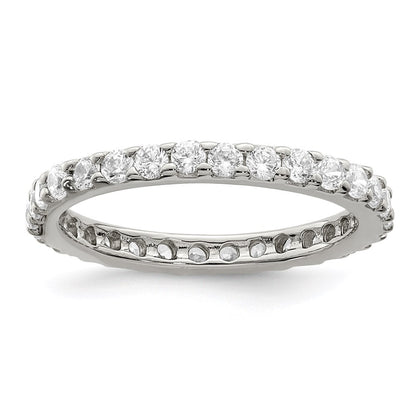 Sterling Silver Rhodium-plated Cubic Zirconia Ring Size 8