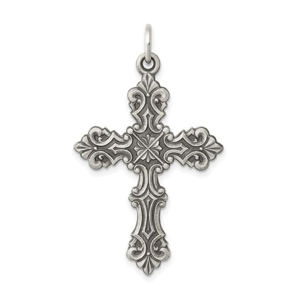 Sterling Silver Antiqued Cross Pendant Holiday Gift for Women