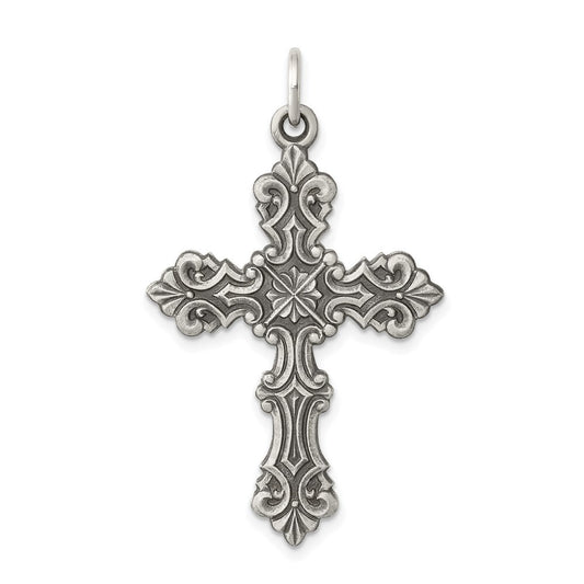 Sterling Silver Antiqued Cross Pendant Holiday Gift for Women
