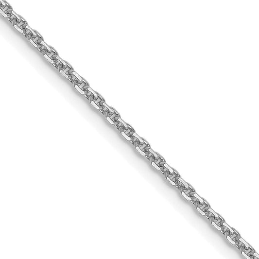 14k White Gold 1.4mm Diamond-Cut Forzantine Cable Chain Necklace