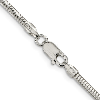 Sterling Silver 2.5mm Diamond-cut Snake Chain Necklace