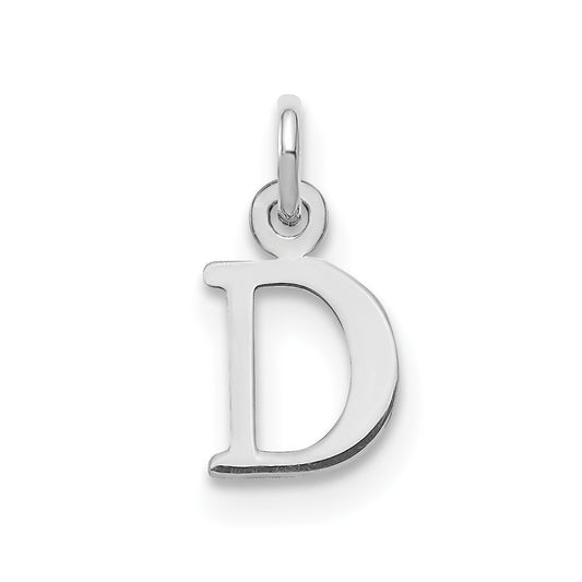 14K White Cutout Letter D Initial Pendant
